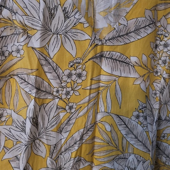 J. Jill	Love Linen Maxi Yellow Floral Tropical Maxi Dress	 -Size: S Tall - Picture 3 of 8
